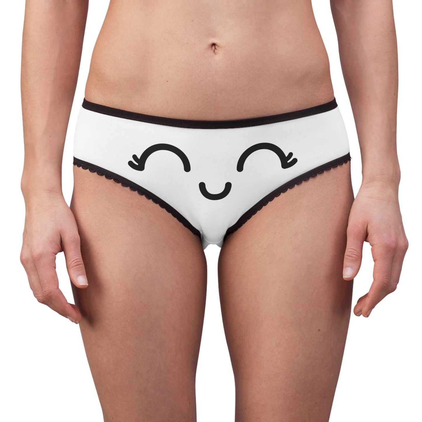 Kawaii Panties: Funny Face Print, Comfy Polyester Briefs