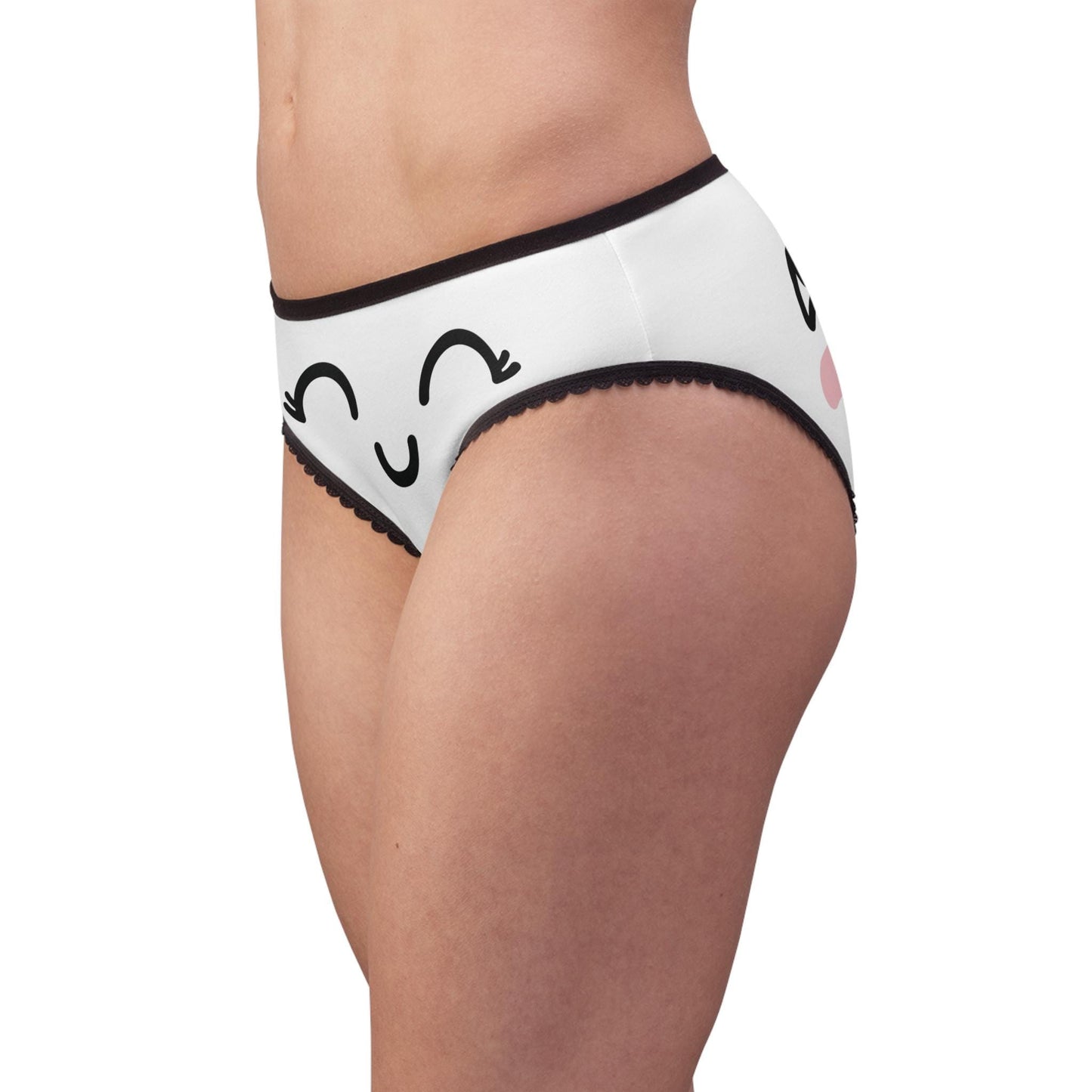 Kawaii Panties: Funny Face Print, Comfy Polyester Briefs