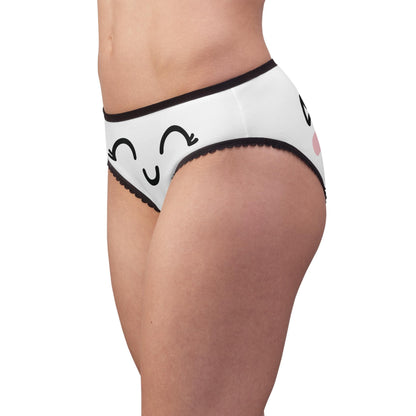 Kawaii Panties: Funny Face Print, Comfy Polyester Briefs