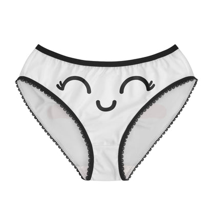 Kawaii Panties: Funny Face Print, Comfy Polyester Briefs