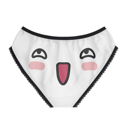 Kawaii Panties: Funny Face Print, Comfy Polyester Briefs