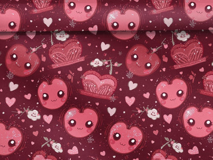Cherry Red Kawaii Crown Gift Wrapping paper for Holidays or Any Occasion, Cute Present Packaging, Decorative Paper Roll, Birthday,