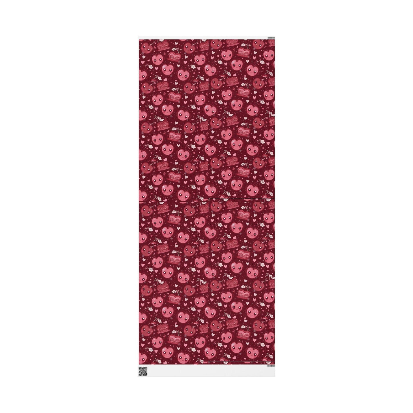 Cherry Red Kawaii Crown Gift Wrapping paper for Holidays or Any Occasion, Cute Present Packaging, Decorative Paper Roll, Birthday,