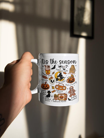 Halloween Vibes Coffee Mug, Spooky Season Drinkware, Gift for Halloween Lovers, Pumpkin Mug, Seasonal Home Decor, TIS The Season