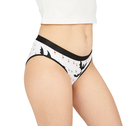 Bite Me Halloween Panties, Spooky Vampire Lips Underwear, Cute Goth black and white briefs, Gift for Women