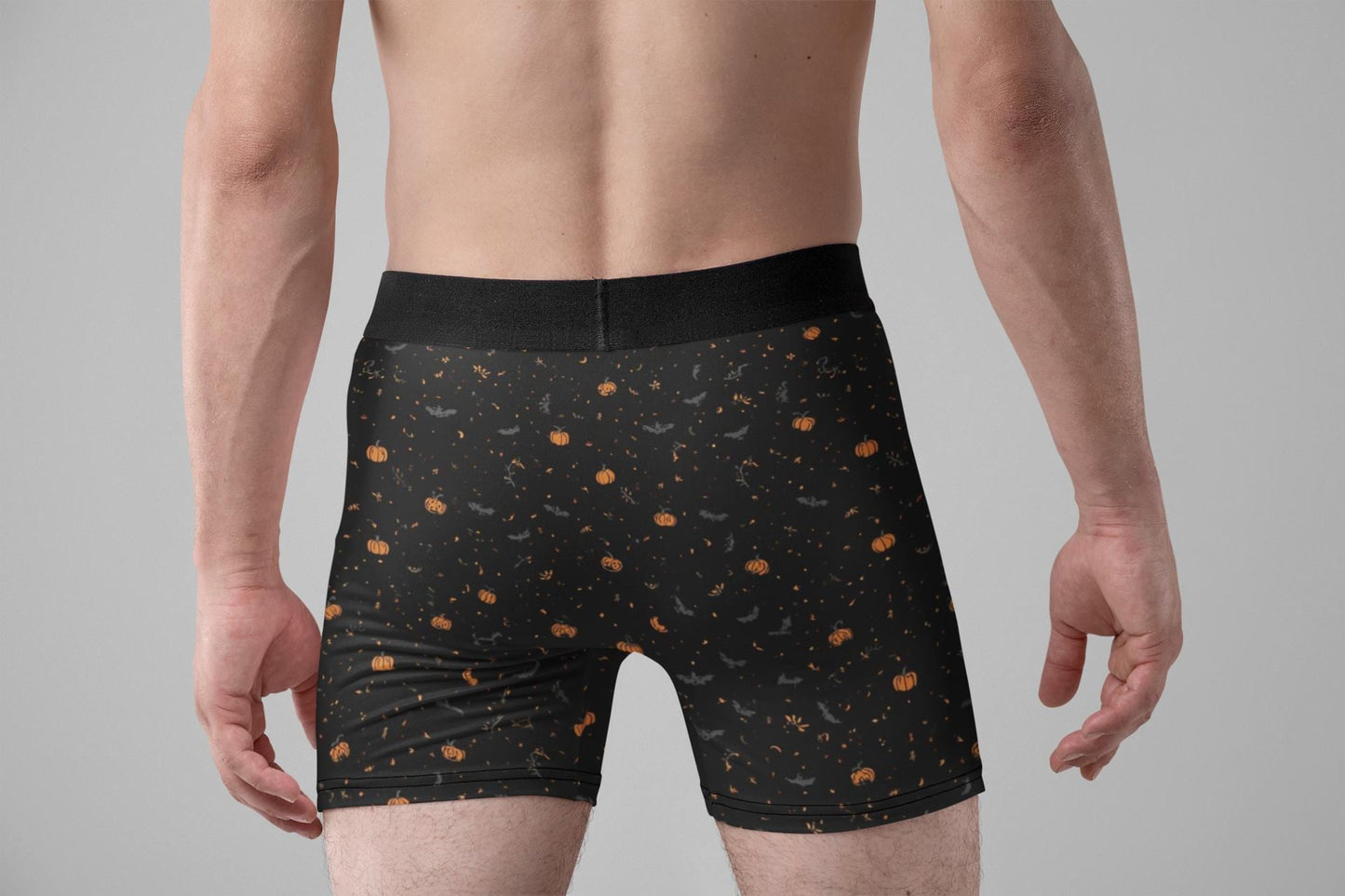Subtle Halloween Boxer AOP Briefs, Fall Print Mens Underwear, Seasonal Gift