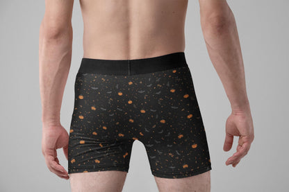 Subtle Halloween Boxer AOP Briefs, Fall Print Mens Underwear, Seasonal Gift