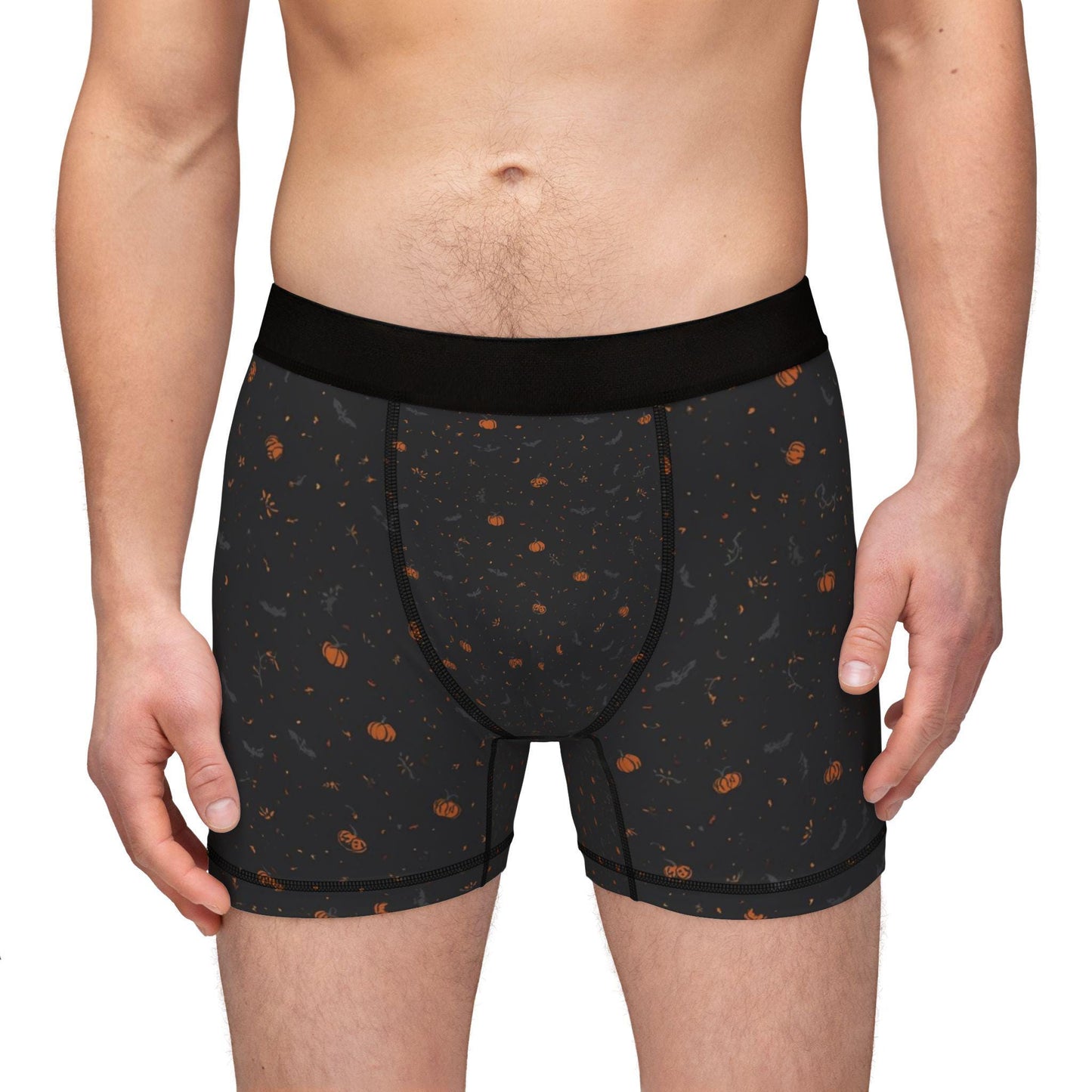 Subtle Halloween Boxer AOP Briefs, Fall Print Mens Underwear, Seasonal Gift