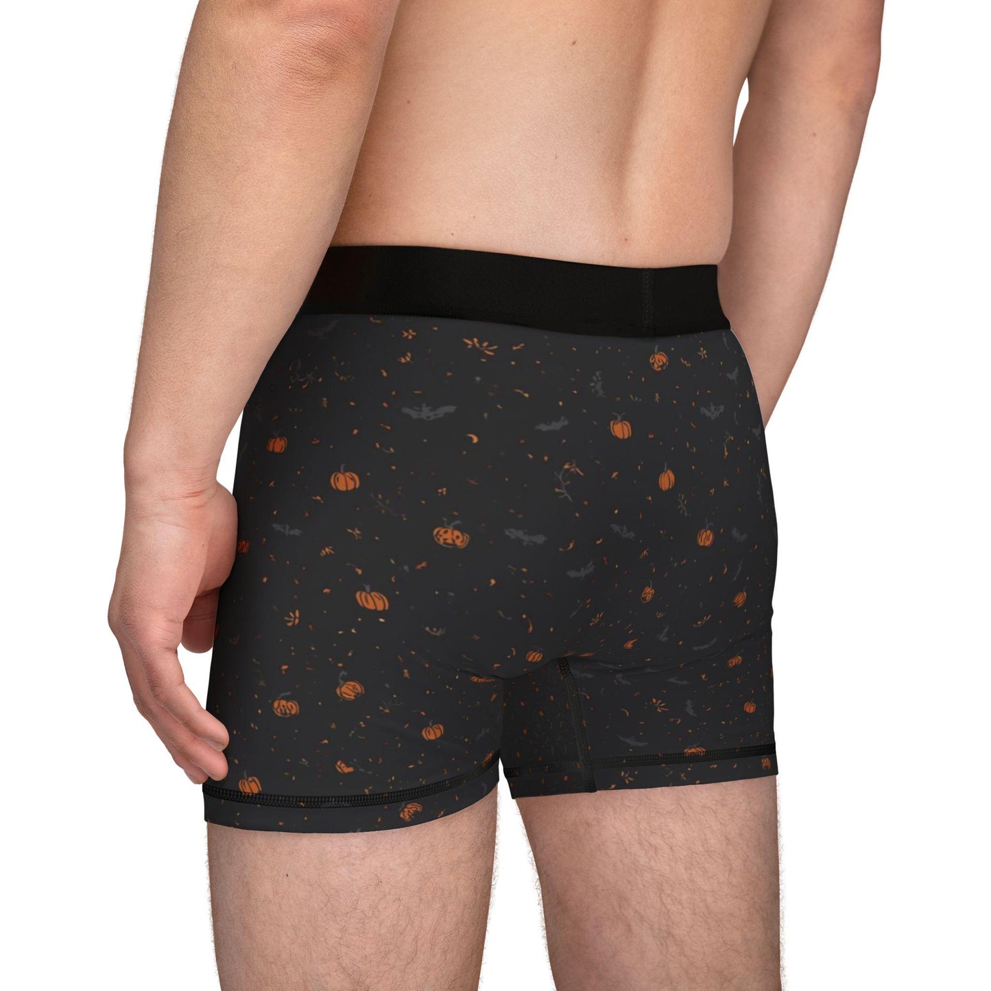 Subtle Halloween Boxer AOP Briefs, Fall Print Mens Underwear, Seasonal Gift