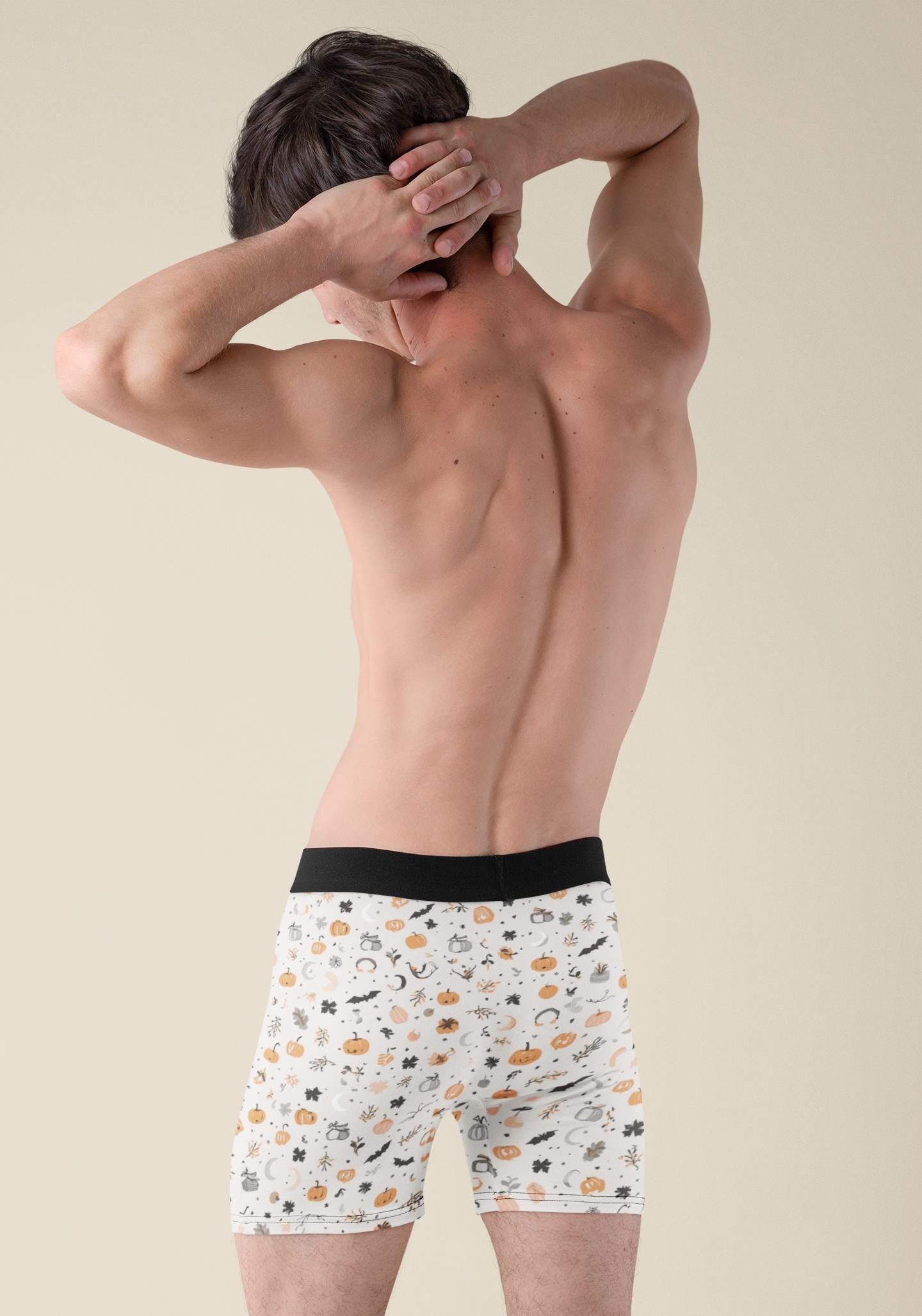 Fun Halloween Patterned Men's Boxers, Comfortable Underwear, Gift for Him, Casual Everyday Wear, Unique Style, Novelty Boxers