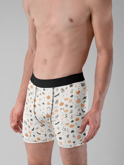 Fun Halloween Patterned Men's Boxers, Comfortable Underwear, Gift for Him, Casual Everyday Wear, Unique Style, Novelty Boxers